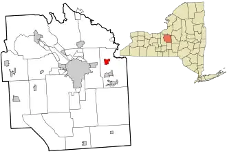 Location in Onondaga County and the state of New York.