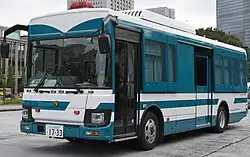 Isuzu Erga Mio Japanese Police bus in Osaka.