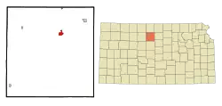 Location within Osborne County and Kansas