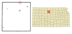 Location within Osborne County and Kansas