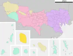 Location of Ōshima in Tokyo Metropolis