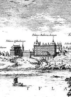 Ossoliński Palace and Kazanowski Palace in 1656