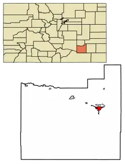 Location within Otero County and Colorado