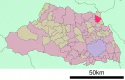 Location of Ōtone in Saitama Prefecture