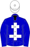 Blue, white cross of lorraine and cap