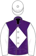 Purple, white diamond, sleeves and cap