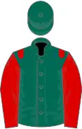 Dark green, red epaulets and sleeves