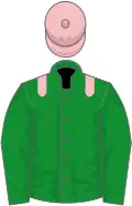 Green, pink epaulettes and cap
