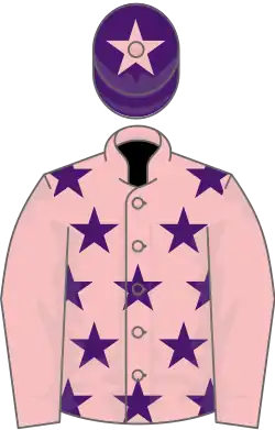 Pink, Purple stars, Pink sleeves, Purple cap, Pink star