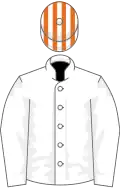 White, orange and white striped cap