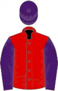 Red, Purple sleeves and cap