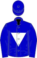 Blue, white inverted triangle