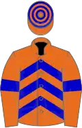 Orange, blue chevrons and armlets, hooped cap