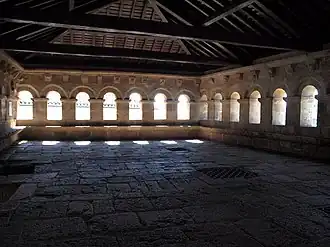 Upper level where the town meetings took place (cistern drains in the centre )