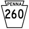 Pennsylvania Route 260 marker