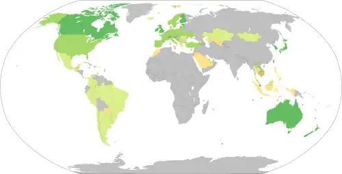 Coloured world map with PISA PISA average Science scores (2022)