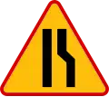 A-12b "road narrows — on the right"