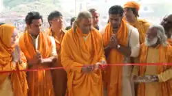 Prem Mandir being inaugurated by its founder Jagadguru Shri Kripalu Ji Maharaj in 2012