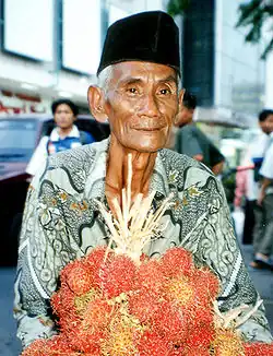 A Javanese man wearing typical contemporary batik shirt