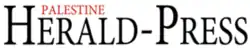 Red text reading "Palestine" and black text reading "Herald-Press"