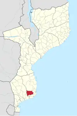 Panda District on the map of Mozambique