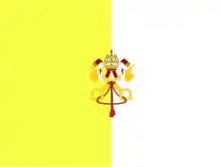 Flag of the Papal States that flew over Porta Pia during the fall of Rome in 1870