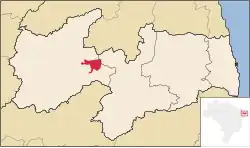 Location of Patos in Paraíba