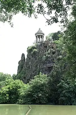 The temple on the summit of the Belvedere island.