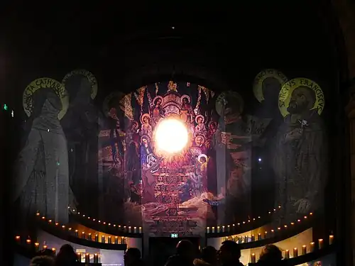 Art with candlelight in the crypt