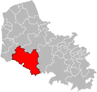 Location of Auxi-le-Château in the department