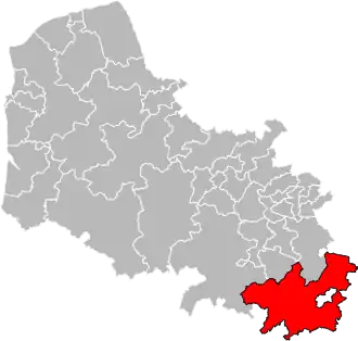 Location of Bapaume within the department