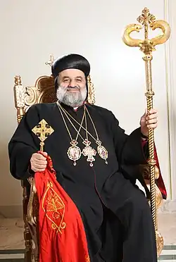A picture of Ignatius Aphrem II, the current Patriarch of Antioch.