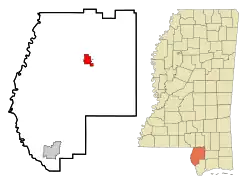 Location of Poplarville, Mississippi