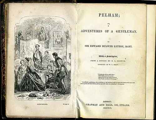 Frontispiece to Pelham by Edward Bulwer-Lytton, 1849