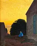 Blå flicka, sommarkväll Visby ("Blue girl, summer evening in Visby"), 1922.