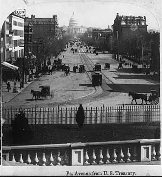 Horsecars on Pennsylvania Avenue NW