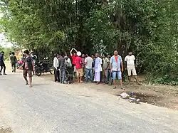 Peoples outside the polling booth