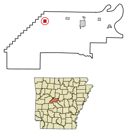 Location of Casa in Perry County, Arkansas.