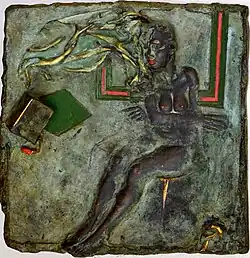 Untitled, undated, bronze relief 38x37 cm