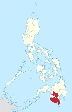 Map of the Philippines highlighting Soccsksargen
