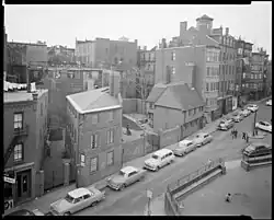 Pierce-Hichborn House and Paul Revere House, North Square in the North End, April 18, 1956. Leon Abdalian Collection, Boston Public Library