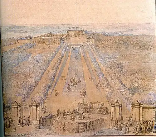 Viiew of Chanteloup taken from the gates of the Spanish route. 1762