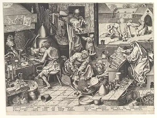 The Alchemist by Pieter Bruegel the Elder, Metropolitan Museum of Art, original etching