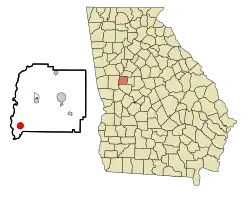 Location in Pike County and the state of Georgia
