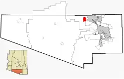 Location in Pima County and the state of Arizona