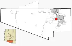 Location in Pima County and the state of Arizona