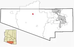 Location in Pima County and the state of Arizona