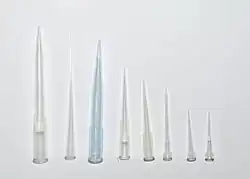 A variety of pipette tips.