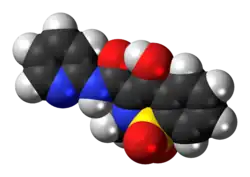 Space-filling model of the piroxicam molecule