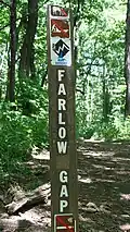 Sign at trailhead (Farlow Gap downhill section)